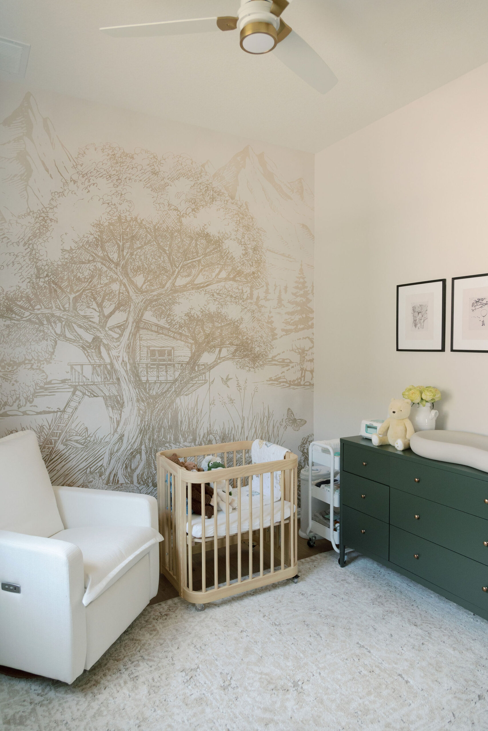 Our Nursery Reveal Storybook + Neutral Winnie The Pooh Forest Theme for Baby Girl with love